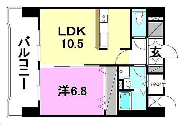 スカイタワー勝山 1203 号室｜愛媛県松山市勝山町1丁目(賃貸マンション1LDK・12階・43.47㎡)の写真 その2