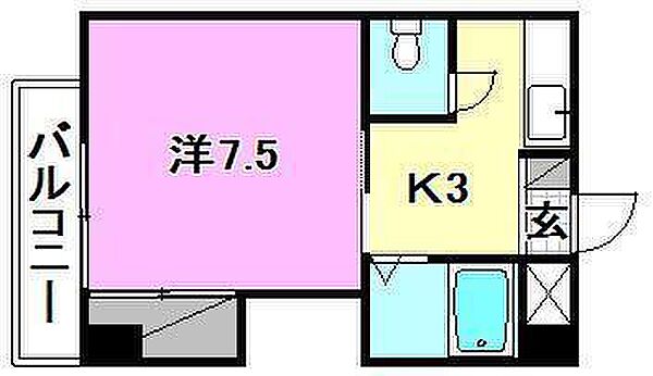 クレッシェンド 502 号室｜愛媛県松山市平和通1丁目(賃貸マンション1K・5階・25.10㎡)の写真 その2