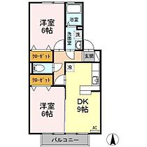 ジュネス椿 A棟 202 号室 ｜ 愛媛県松山市高岡町（賃貸アパート2DK・2階・50.27㎡） その2