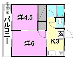 早瀬マンション 2 号室 ｜ 愛媛県松山市余戸南3丁目（賃貸アパート2K・1階・34.02㎡） その2