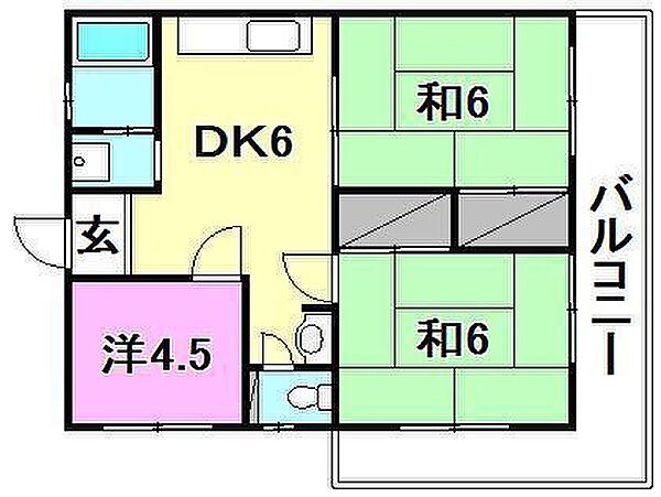 カローラハイツ 105 号室｜愛媛県松山市南江戸1丁目(賃貸アパート3DK・1階・52.65㎡)の写真 その2