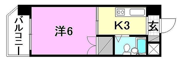 池田マンション 401 号室｜愛媛県松山市福音寺町(賃貸マンション1K・4階・18.63㎡)の写真 その2