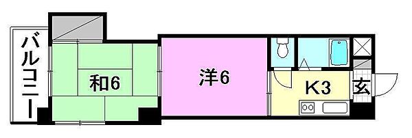 池田マンション 605 号室｜愛媛県松山市福音寺町(賃貸マンション2K・6階・32.55㎡)の写真 その2