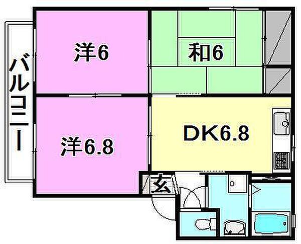 バリュージュ山越 101 号室｜愛媛県松山市山越4丁目(賃貸アパート3DK・1階・54.07㎡)の写真 その2