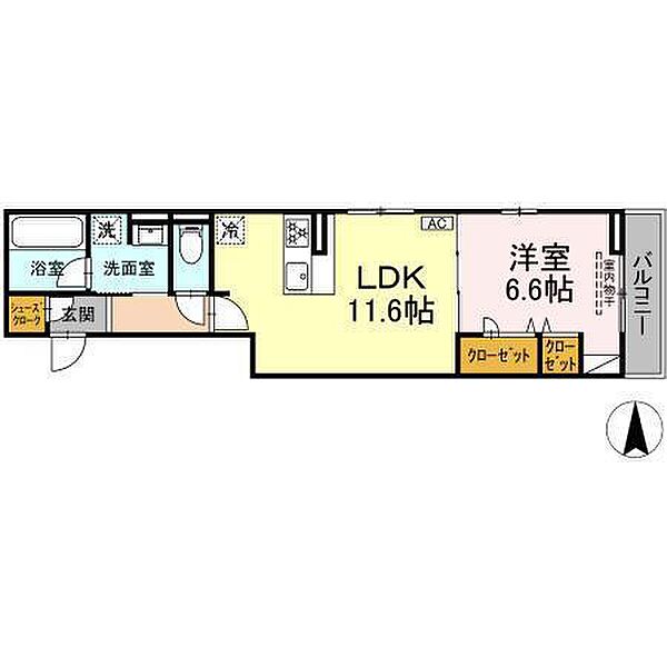 Ａｓａｋａｗａ1 302 号室｜愛媛県松山市西石井1丁目(賃貸アパート1LDK・3階・45.32㎡)の写真 その2