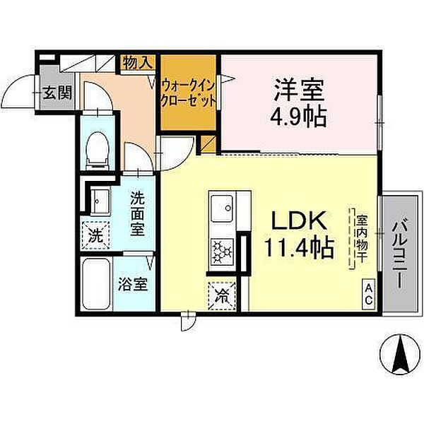 ＬＡＹＯＶＥＲ 203 号室｜愛媛県東温市南方(賃貸アパート1LDK・2階・42.04㎡)の写真 その2