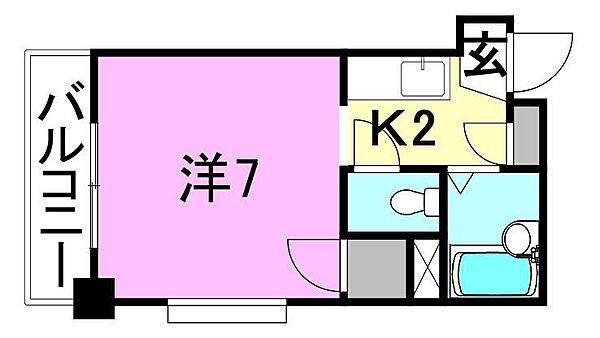 グランドハイム本町 305 号室｜愛媛県松山市本町7丁目(賃貸マンション1K・3階・19.84㎡)の写真 その2