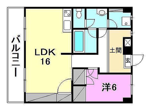 カサブランカ駅前 505 号室｜愛媛県松山市宮田町(賃貸マンション1LDK・5階・59.80㎡)の写真 その2