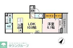 Asset-Court中町 3階1LDKの間取り