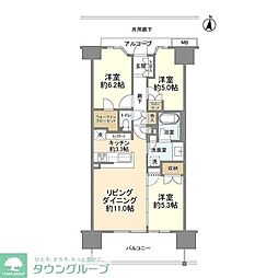 ドレッセ中央林間ブリーズコート 3LDKの間取図画像