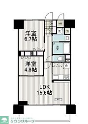 リーラ横浜川和町 2LDKの間取図画像