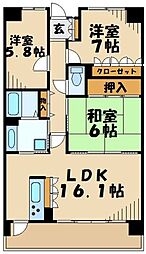 リグランド青葉台 3LDKの間取図画像