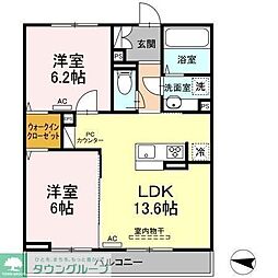 プリマベーラ 2LDKの間取図画像
