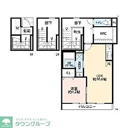 リコルデ田奈 1LDKの間取図画像