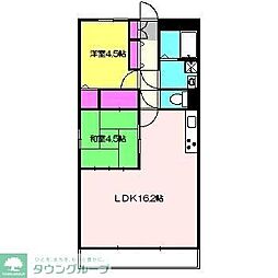 ペアシティ弐番館 2LDKの間取図画像