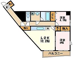 グリーンヒルパレス2 2LDKの間取図画像
