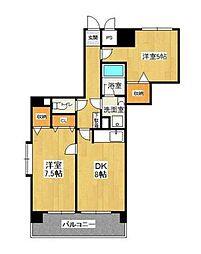 サンパレス池田93 2DKの間取図画像