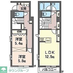 ラポーズ藤が丘 2LDKの間取図画像