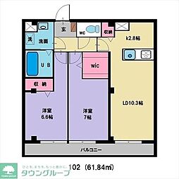 ADVANCE都筑 2LDKの間取図画像