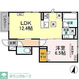 ヒラソル江田 1LDKの間取図画像
