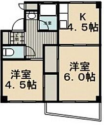 桜台森ビル 2Kの間取図画像