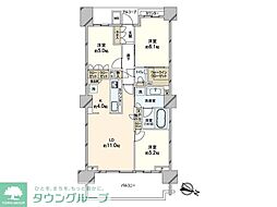 ドレッセWISEたまプラーザコートB 3LDKの間取図画像