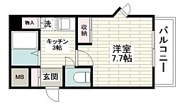 エーデルワイスたまプラーザ 1Kの間取図画像