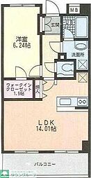 ファーロ宮前平 1LDKの間取図画像