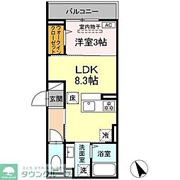 D Paina 鷺沼 1LDKの間取図画像