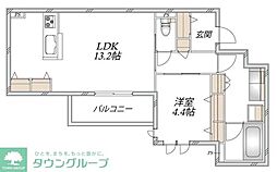 (仮称)新石川1丁目メゾン東棟 1LDKの間取図画像