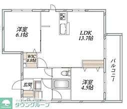 (仮称)新石川1丁目メゾン東棟 2LDKの間取図画像
