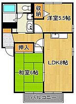 レジデンスヒカリ  ｜ 福岡県北九州市小倉南区南方1丁目（賃貸アパート2LDK・2階・50.90㎡） その2