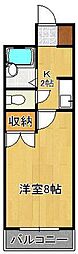 グランドール富士見 1Kの間取図画像
