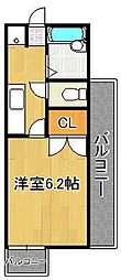 リファレンス北九大前 1Kの間取図画像