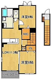 プレアデス2 2LDKの間取図画像