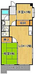 メゾーンイワタテ 2LDKの間取図画像