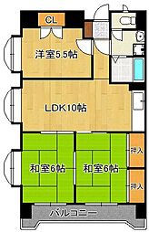 第3泰平ビル 3LDKの間取図画像