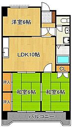 第3泰平ビル 3LDKの間取図画像