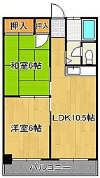 シュロス若園 2LDKの間取図画像