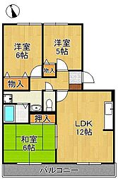 リバーフィールド1 3LDKの間取図画像