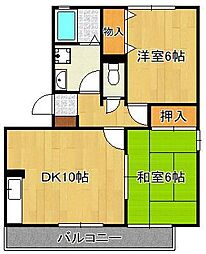 リベルテ・エスA 2LDKの間取図画像