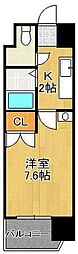 ニューサンリバー7番館 1Kの間取図画像