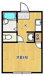 第二宮崎ハイツ 1Kの間取図画像