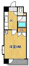 ニューサンリバー6番館 1Kの間取図画像