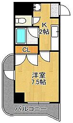 ニューサンリバー6番館 1Kの間取図画像