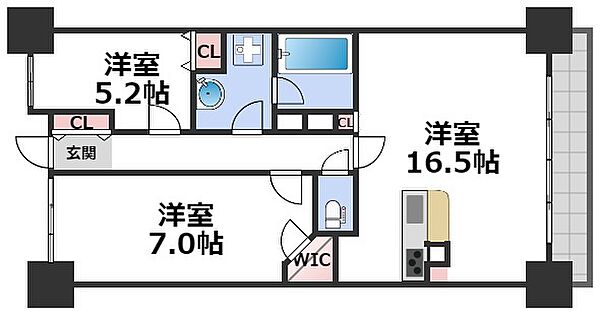 CITY　SPIRE難波グレイス ｜大阪府大阪市浪速区稲荷2丁目(賃貸マンション2LDK・14階・64.02㎡)の写真 その2