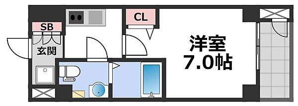 ワールドアイ大阪城EASTアドバンス ｜大阪府大阪市東成区深江南1丁目(賃貸マンション1K・2階・24.57㎡)の写真 その2