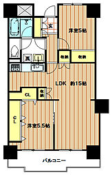 ダイアパレス八尾本町 2LDKの間取図画像