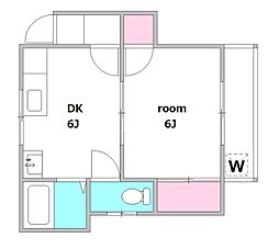 コーポ高橋 1DKの間取図画像