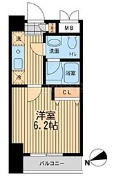 ライブコート大鳥居 1Kの間取図画像